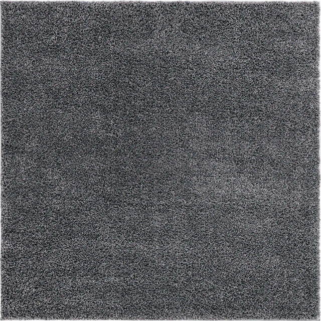 Pebble Gray 8' x 8' Soft Solid Shag Square Area Rug Thick Soft Touch Fluffy & Plush Shaggy Pile
