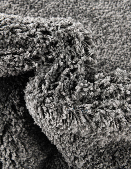 Pebble Gray 5' 1 x 5' 1 Soft Solid Shag Square Area Rug Thick Soft Touch Fluffy & Plush Shaggy Pile 100% Polypropylene Minimalist Carpet for Modern Home Interiors for Sale at Rug Engine