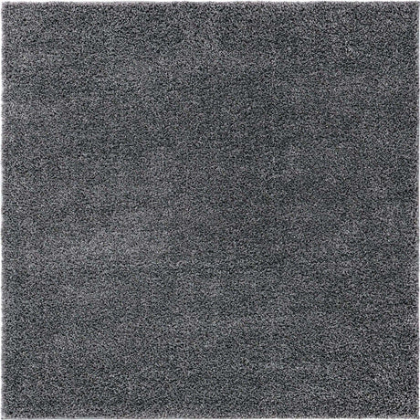 Pebble Gray 5' 1 x 5' 1 Soft Solid Shag Square Area Rug Thick Soft Touch Fluffy & Plush Shaggy Pile