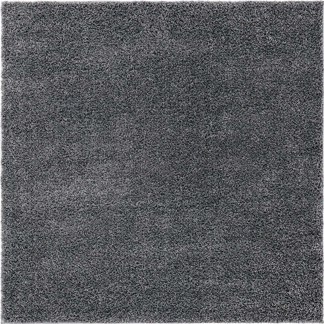 Pebble Gray 5' 1 x 5' 1 Soft Solid Shag Square Area Rug Thick Soft Touch Fluffy & Plush Shaggy Pile