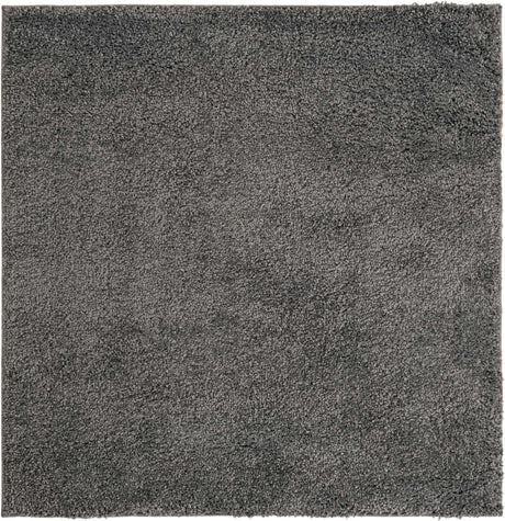 Pebble Gray 4' 1 x 4' 1 Soft Solid Shag Square Area Rug Thick Soft Touch Fluffy & Plush Shaggy Pile
