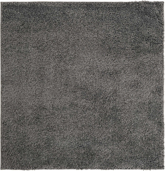 Pebble Gray 4' 1 x 4' 1 Soft Solid Shag Square Area Rug Thick Soft Touch Fluffy & Plush Shaggy Pile