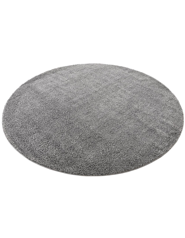 Pebble Gray 8' x 8' Soft Solid Shag Round Area Rug Thick Soft Touch Fluffy & Plush Shaggy Pile