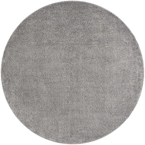 Pebble Gray 8' x 8' Soft Solid Shag Round Area Rug Thick Soft Touch Fluffy & Plush Shaggy Pile