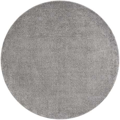 Pebble Gray 8' x 8' Soft Solid Shag Round Area Rug Thick Soft Touch Fluffy & Plush Shaggy Pile
