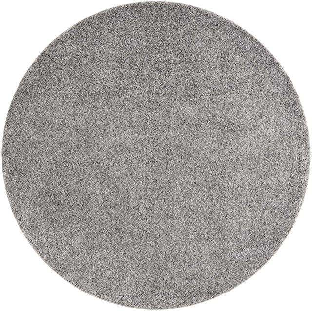 Pebble Gray 8' x 8' Soft Solid Shag Round Area Rug Thick Soft Touch Fluffy & Plush Shaggy Pile