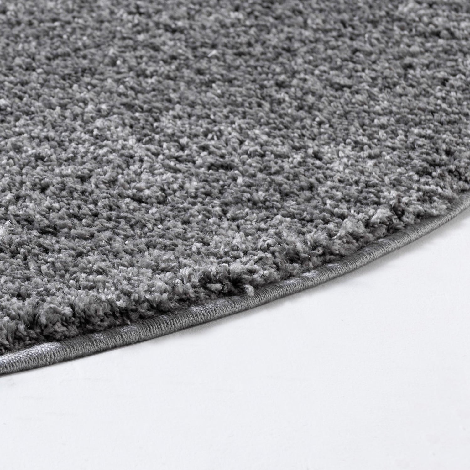 Pebble Gray 4' 1 x 4' 1 Soft Solid Shag Round Area Rug Thick Soft Touch Fluffy & Plush Shaggy Pile 100% Polypropylene Minimalist Carpet for Modern Home Interiors for Sale at Rug Engine