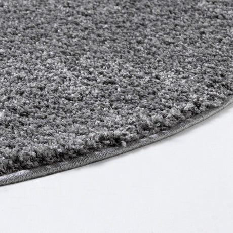 Pebble Gray 8' x 8' Soft Solid Shag Round Area Rug Thick Soft Touch Fluffy & Plush Shaggy Pile 100% Polypropylene Minimalist Carpet for Modern Home Interiors for Sale at Rug Engine