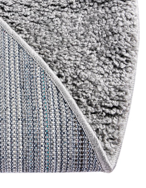 Pebble Gray 4' 1 x 4' 1 Soft Solid Shag Round Area Rug Thick Soft Touch Fluffy & Plush Shaggy Pile