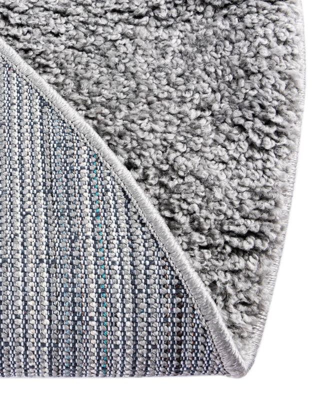 Pebble Gray 4' 1 x 4' 1 Soft Solid Shag Round Area Rug Thick Soft Touch Fluffy & Plush Shaggy Pile