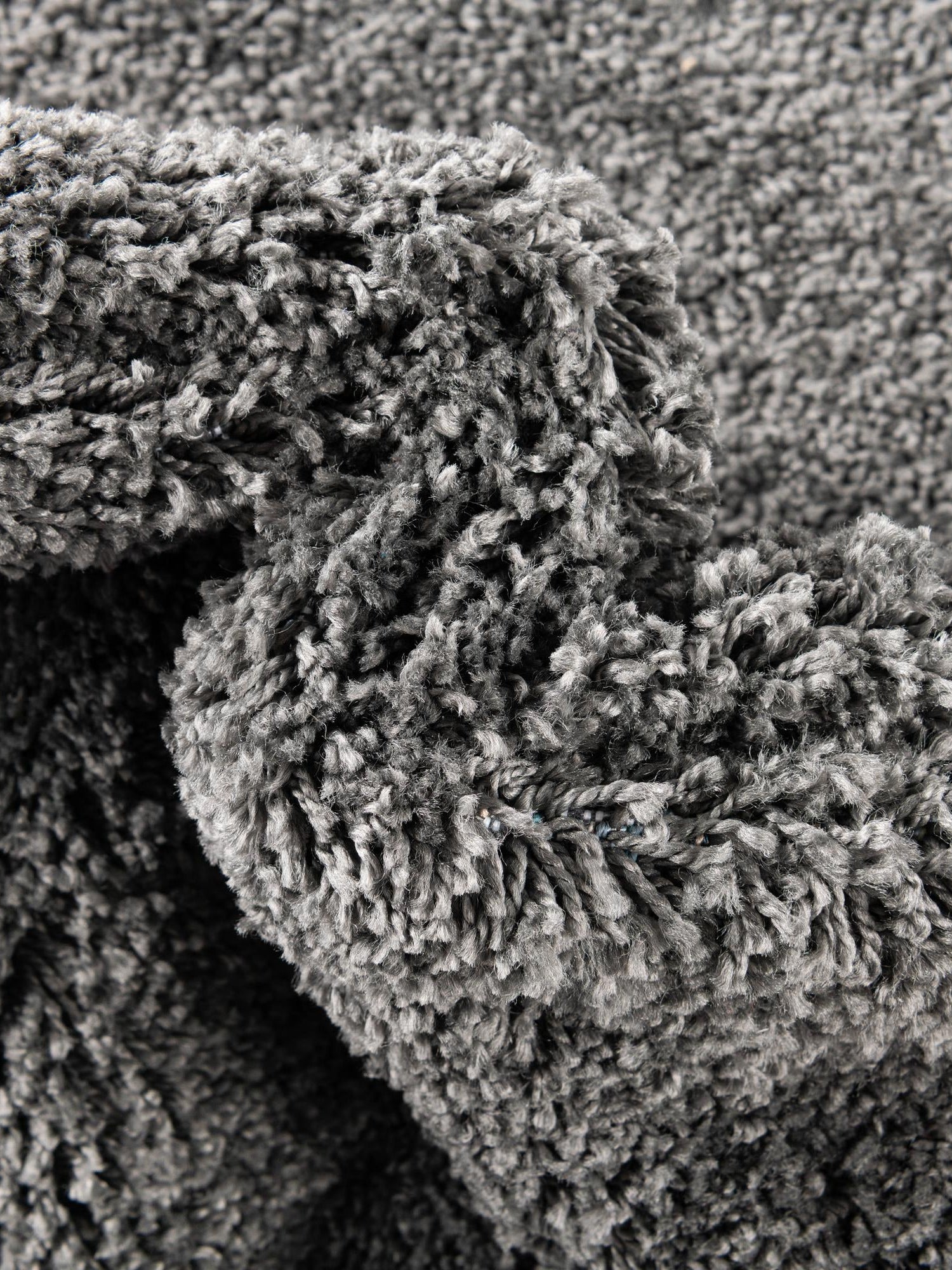 Pebble Gray 2' 7 x 10' Soft Solid Shag Runner Area Rug Thick Soft Touch Fluffy & Plush Shaggy Pile 100% Polypropylene Minimalist Carpet for Modern Home Interiors for Sale at Rug Engine