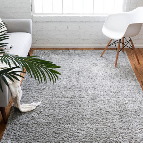 Cloud Gray 5' 1 x 8' Soft Solid Shag Rectangle Area Rug Thick Soft Touch Fluffy & Plush Shaggy Pile 100% Polypropylene Minimalist Carpet for Modern Home Interiors for Sale at Rug Engine