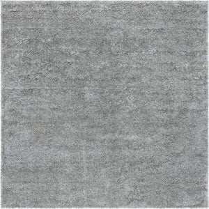 Cloud Gray 8' x 8' Soft Solid Shag Square Area Rug Thick Soft Touch Fluffy & Plush Shaggy Pile