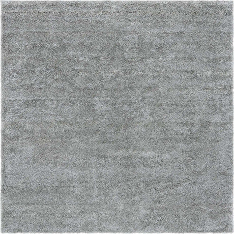 Cloud Gray 8' x 8' Soft Solid Shag Square Area Rug Thick Soft Touch Fluffy & Plush Shaggy Pile