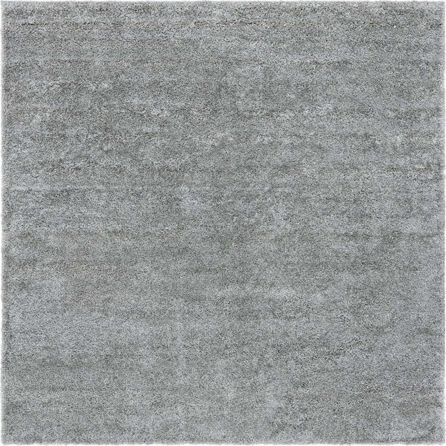 Cloud Gray 8' x 8' Soft Solid Shag Square Area Rug Thick Soft Touch Fluffy & Plush Shaggy Pile
