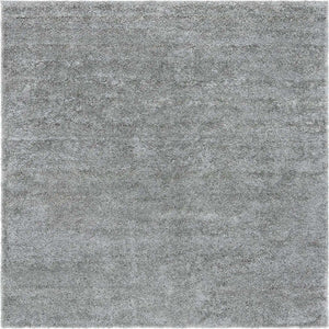 Cloud Gray 5' 1 x 5' 1 Soft Solid Shag Square Area Rug Thick Soft Touch Fluffy & Plush Shaggy Pile