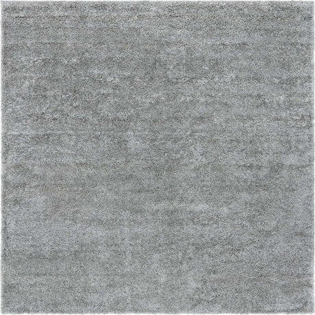 Cloud Gray 5' 1 x 5' 1 Soft Solid Shag Square Area Rug Thick Soft Touch Fluffy & Plush Shaggy Pile