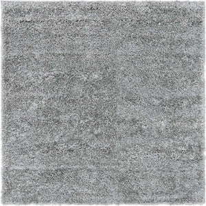 Cloud Gray 4' 1 x 4' 1 Soft Solid Shag Square Area Rug Thick Soft Touch Fluffy & Plush Shaggy Pile