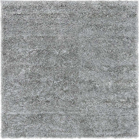 Cloud Gray 4' 1 x 4' 1 Soft Solid Shag Square Area Rug Thick Soft Touch Fluffy & Plush Shaggy Pile