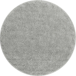 Cloud Gray 3' 3 x 3' 3 Soft Solid Shag Round Area Rug Thick Soft Touch Fluffy & Plush Shaggy Pile