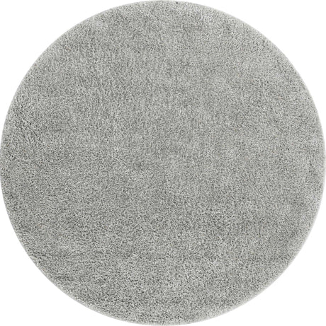 Cloud Gray 3' 3 x 3' 3 Soft Solid Shag Round Area Rug Thick Soft Touch Fluffy & Plush Shaggy Pile