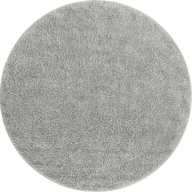 Cloud Gray 3' 3 x 3' 3 Soft Solid Shag Round Area Rug Thick Soft Touch Fluffy & Plush Shaggy Pile