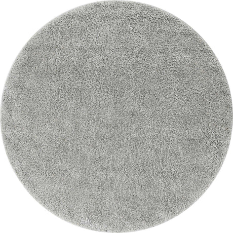 Cloud Gray 4' 1 x 4' 1 Soft Solid Shag Round Area Rug Thick Soft Touch Fluffy & Plush Shaggy Pile