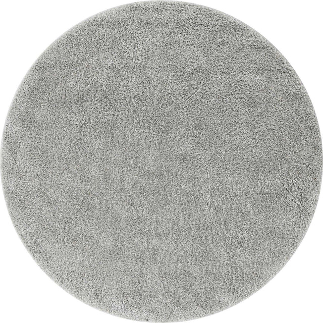 Cloud Gray 4' 1 x 4' 1 Soft Solid Shag Round Area Rug Thick Soft Touch Fluffy & Plush Shaggy Pile