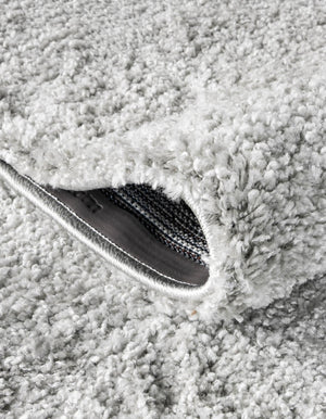 Cloud Gray 5' 1 x 5' 1 Soft Solid Shag Round Area Rug Thick Soft Touch Fluffy & Plush Shaggy Pile