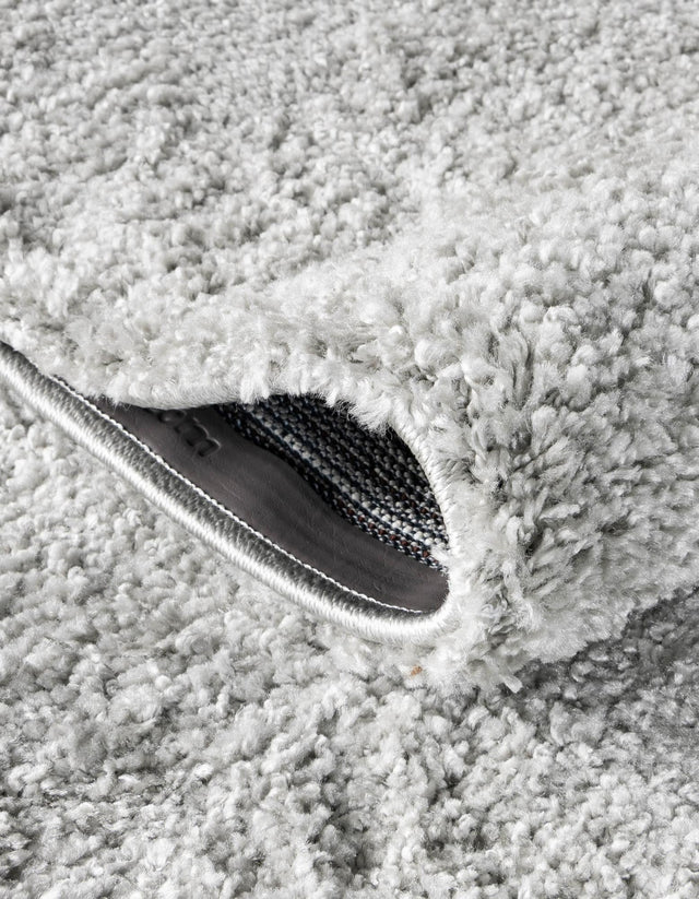 Cloud Gray 5' 1 x 5' 1 Soft Solid Shag Round Area Rug Thick Soft Touch Fluffy & Plush Shaggy Pile