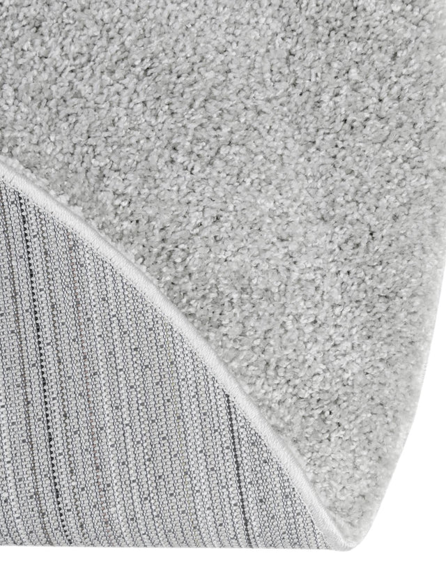 Cloud Gray 5' 1 x 5' 1 Soft Solid Shag Round Area Rug Thick Soft Touch Fluffy & Plush Shaggy Pile