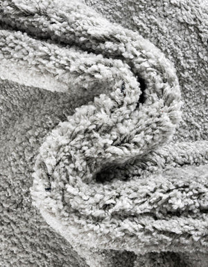 Cloud Gray 5' 1 x 5' 1 Soft Solid Shag Round Area Rug Thick Soft Touch Fluffy & Plush Shaggy Pile