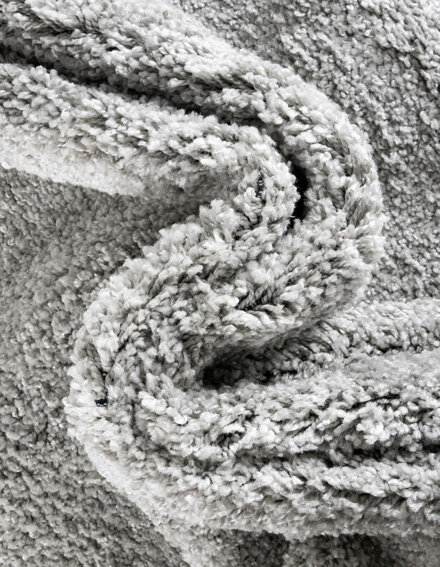 Cloud Gray 5' 1 x 5' 1 Soft Solid Shag Round Area Rug Thick Soft Touch Fluffy & Plush Shaggy Pile
