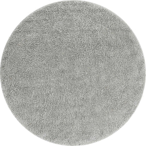 Cloud Gray 5' 1 x 5' 1 Soft Solid Shag Round Area Rug Thick Soft Touch Fluffy & Plush Shaggy Pile