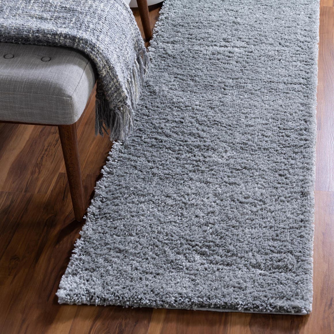 Cloud Gray 2' x 6' 9 Soft Solid Shag Runner Area Rug Thick Soft Touch Fluffy & Plush Shaggy Pile 100% Polypropylene Minimalist Carpet for Modern Home Interiors for Sale at Rug Engine
