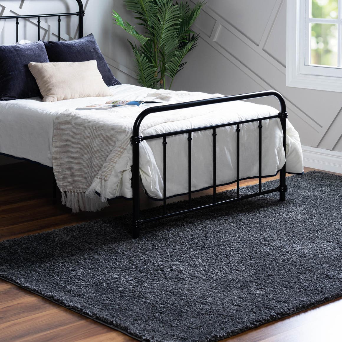 Smoke Gray 2' x 2' 11 Soft Solid Shag Rectangle Area Rug Thick Soft Touch Fluffy & Plush Shaggy Pile 100% Polypropylene Minimalist Carpet for Modern Home Interiors for Sale at Rug Engine