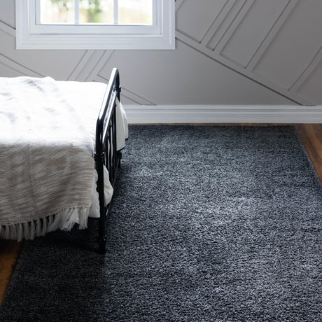 Smoke Gray 2' x 2' 11 Soft Solid Shag Rectangle Area Rug Thick Soft Touch Fluffy & Plush Shaggy Pile 100% Polypropylene Minimalist Carpet for Modern Home Interiors for Sale at Rug Engine