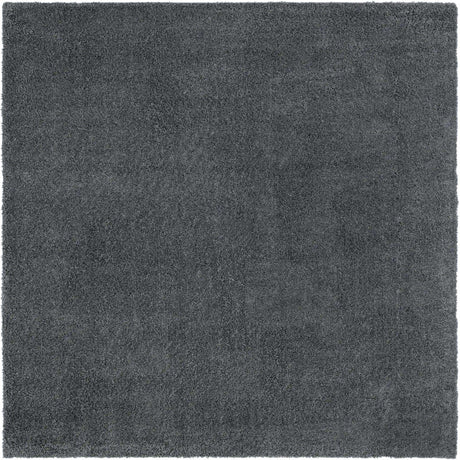 Smoke Gray 8' x 8' Soft Solid Shag Square Area Rug Thick Soft Touch Fluffy & Plush Shaggy Pile