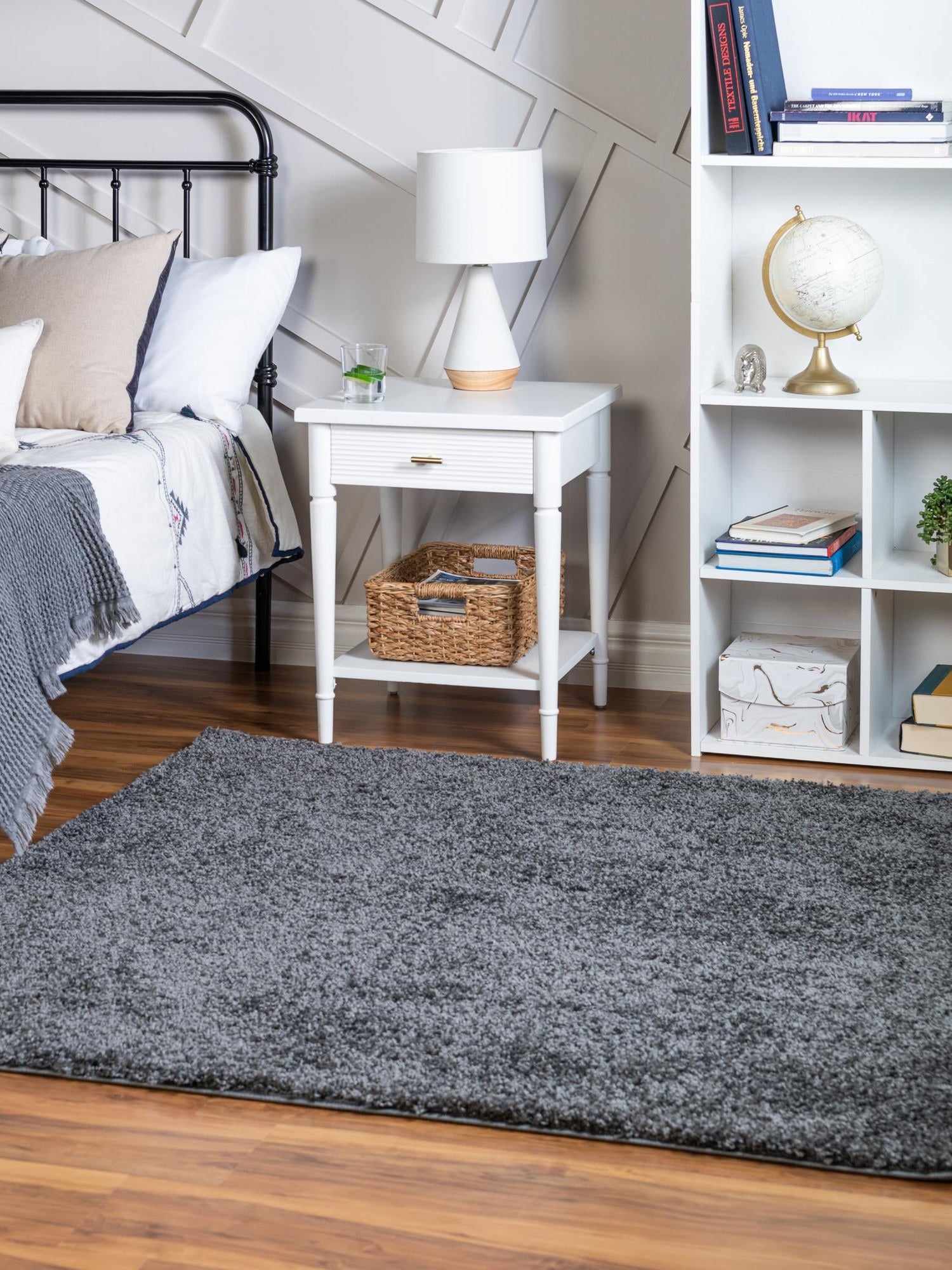 Smoke Gray 8' x 8' Soft Solid Shag Square Area Rug Thick Soft Touch Fluffy & Plush Shaggy Pile 100% Polypropylene Minimalist Carpet for Modern Home Interiors for Sale at Rug Engine