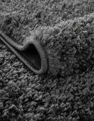 Smoke Gray 8' x 8' Soft Solid Shag Square Area Rug Thick Soft Touch Fluffy & Plush Shaggy Pile