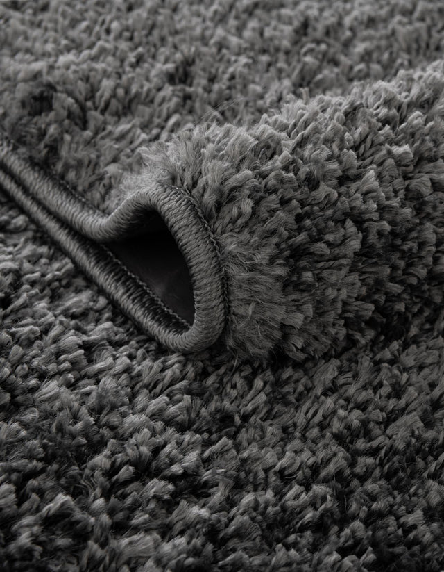 Smoke Gray 8' x 8' Soft Solid Shag Square Area Rug Thick Soft Touch Fluffy & Plush Shaggy Pile