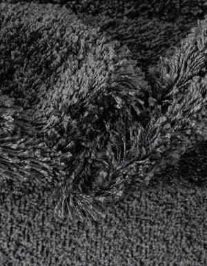 Smoke Gray 8' x 8' Soft Solid Shag Square Area Rug Thick Soft Touch Fluffy & Plush Shaggy Pile