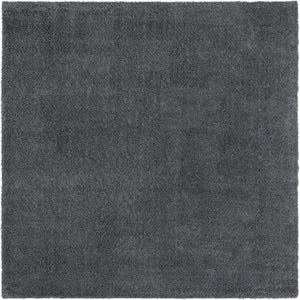 Smoke Gray 5' 1 x 5' 1 Soft Solid Shag Square Area Rug Thick Soft Touch Fluffy & Plush Shaggy Pile