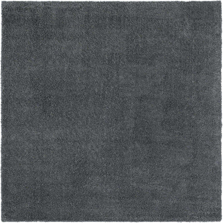 Smoke Gray 5' 1 x 5' 1 Soft Solid Shag Square Area Rug Thick Soft Touch Fluffy & Plush Shaggy Pile