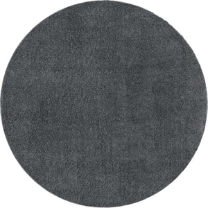 Smoke Gray 8' x 8' Soft Solid Shag Round Area Rug Thick Soft Touch Fluffy & Plush Shaggy Pile