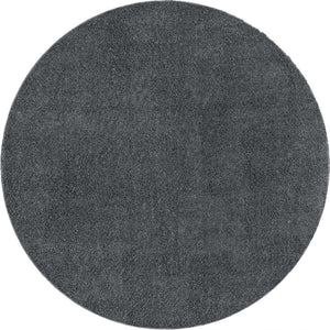 Smoke Gray 3' 3 x 3' 3 Soft Solid Shag Round Area Rug Thick Soft Touch Fluffy & Plush Shaggy Pile