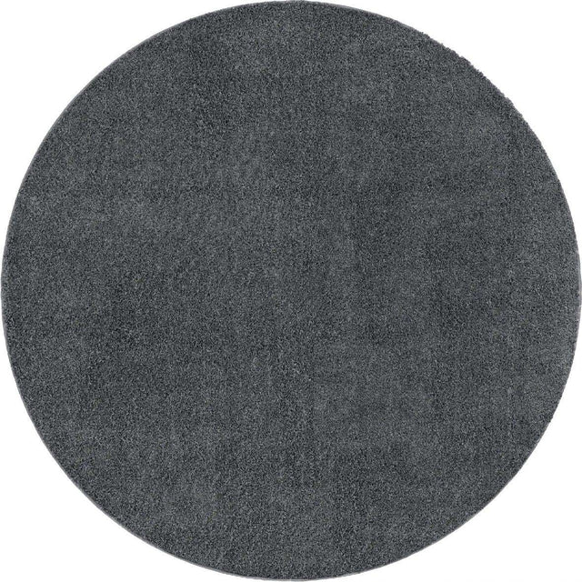 Smoke Gray 3' 3 x 3' 3 Soft Solid Shag Round Area Rug Thick Soft Touch Fluffy & Plush Shaggy Pile