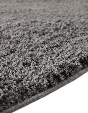 Smoke Gray 8' x 8' Soft Solid Shag Round Area Rug Thick Soft Touch Fluffy & Plush Shaggy Pile