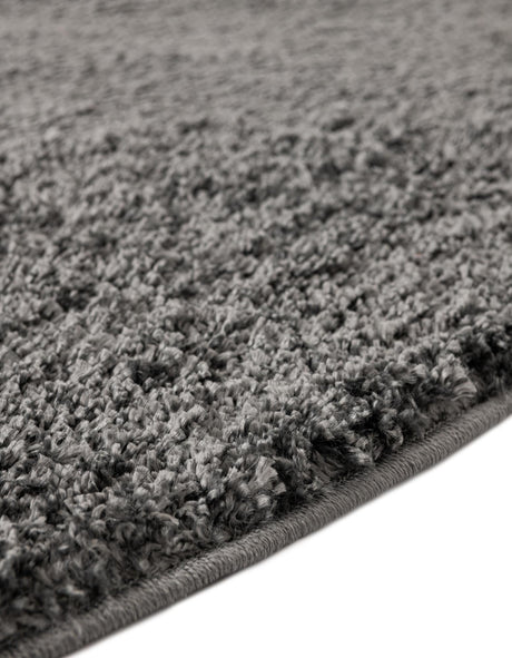 Smoke Gray 6' 1 x 6' 1 Soft Solid Shag Round Area Rug Thick Soft Touch Fluffy & Plush Shaggy Pile 100% Polypropylene Minimalist Carpet for Modern Home Interiors for Sale at Rug Engine