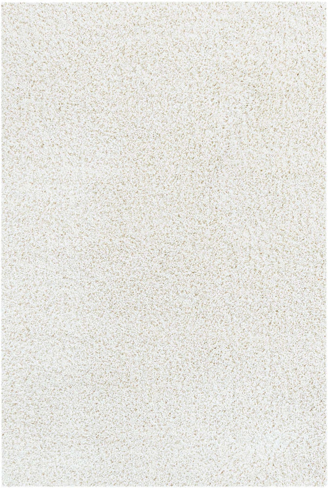 White 4' 1 x 6' 1 Soft Solid Shag Rectangle Area Rug Thick Soft Touch Fluffy & Plush Shaggy Pile